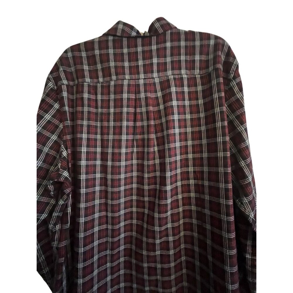 CHAPS Ralph Lauren 2XL TTG Mens Long Sleeve Red Black and White Checkered Shirt - Picture 8 of 9